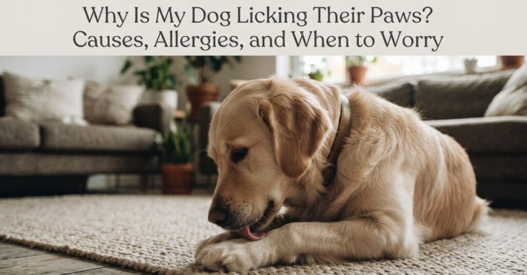 Dog Licking Their Paws